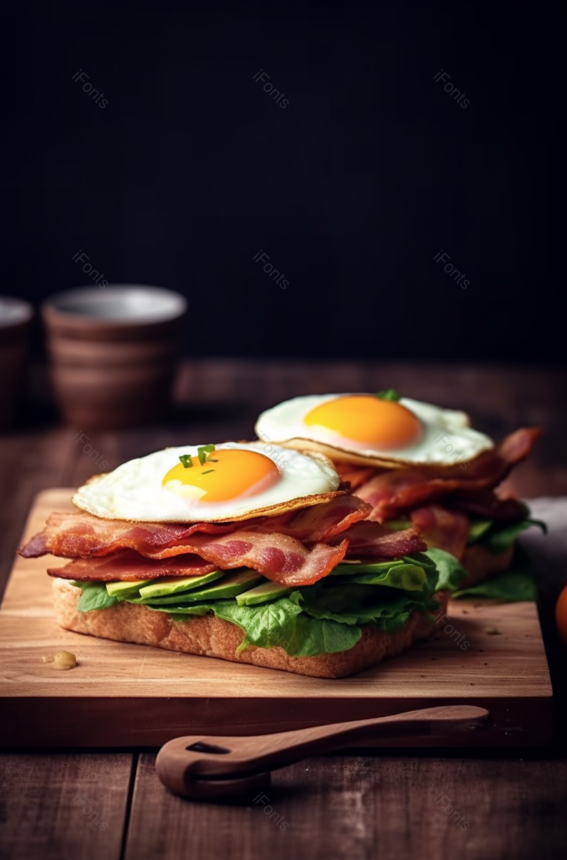 青菜培根煎蛋三明治面馆早餐美食,高清,摄影图,摄影图片,图片大全,摄影图免费下载